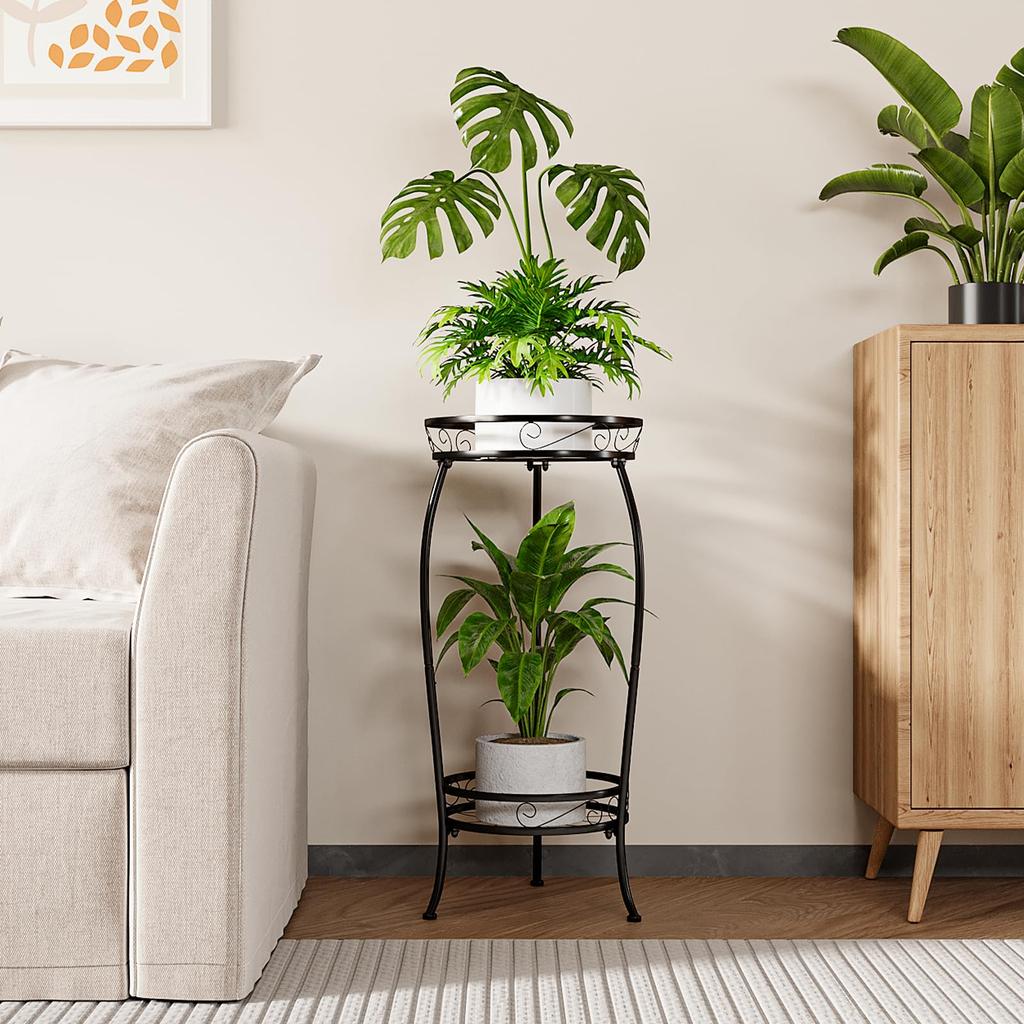 Bamworld Flower Stand, 2-Tier Indoor Plant Stand, Planter Stand, Outdoor Plant Stand, Pot Stand, Garden, Balcony, Stylish