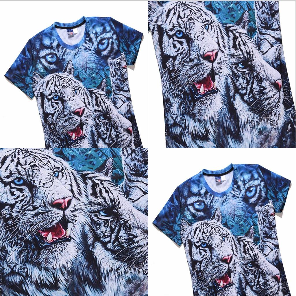 Versatile Short Sleeves Tiger Design T-shirt In Soft Cotton For All Seasons And Occasions