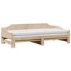 VidaXL Lit de jour avec lit gigogne 90x190 cm bois de pin massif, canapé-lit, lit d'invité, lit de jour en bois 850908