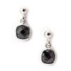 Les Trésors De Lily [K5884] - Silver Earrings 'Linda' Black Silver (rhodium Plated) - 13x6 Mm