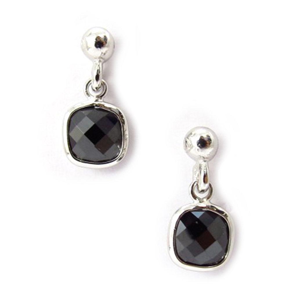 Les Trésors De Lily [K5884] - Silver Earrings 'Linda' Black Silver (rhodium Plated) - 13x6 Mm