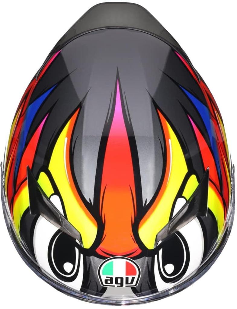 AGV K3 Birdy Full Face Motorcycle XL 2.0 Helmet, Grey/Yellow/Red, (61-62cm), 18381007012-XL