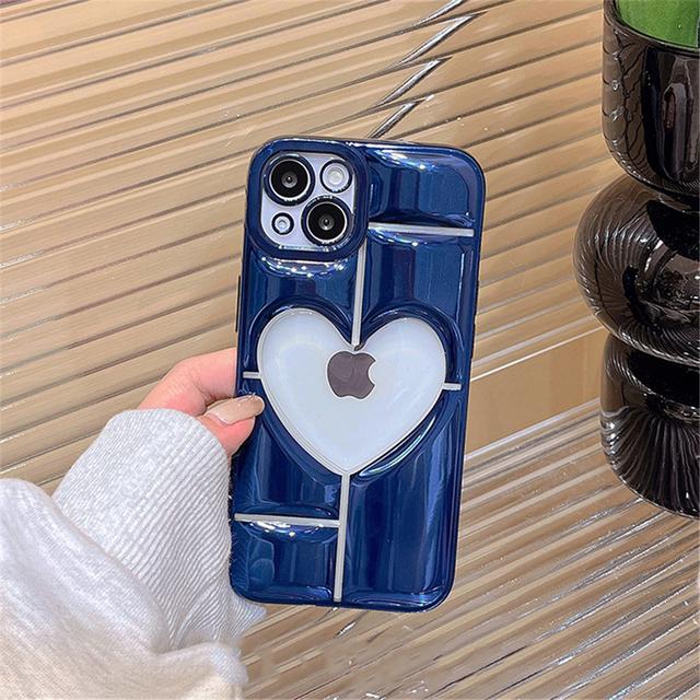 

Роскошный чехол для телефона с покрытием Love Heart для iPhone 14 Plus 15 12 11 13 Pro Max, прозрачный полый чехол для дисплея, противоударная мягкая задняя крышка For iPhone 13Pro