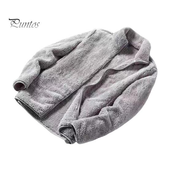 

Женское зимнее пальто с толстым воротником-стойкой, двухсторонним флисом, защитой шеи, застежкой-молнией, однотонной, с длинными рукавами, сохраняющей тепло, уличной курткой XL серый