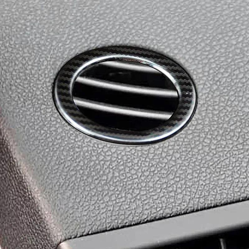 Stainless Steel Dashboard Air Conditioning Outlet Rings Decoration Cover Trim For Mercedes Benz C Class W204 2007-2014 Styling