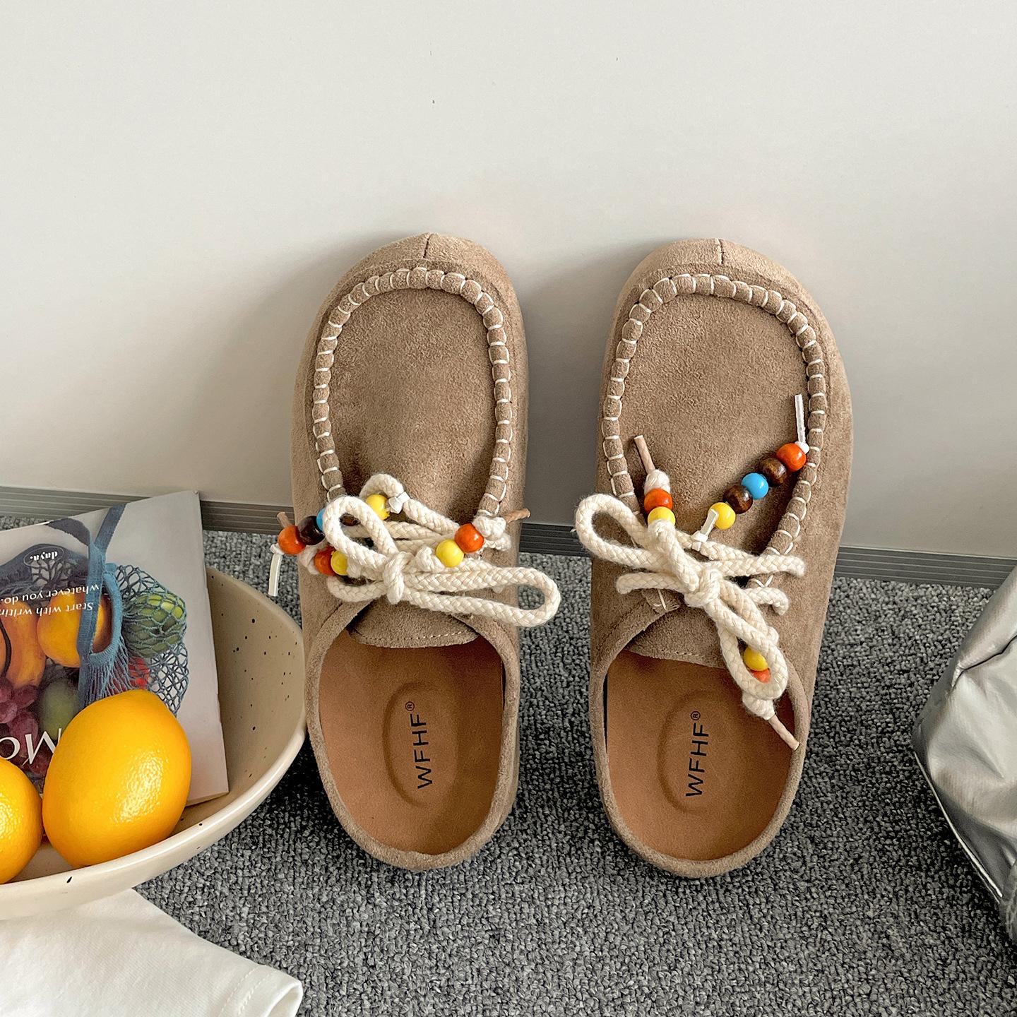 

Popular Internet celebrities retro thick-soled bag head slippers women s summer wear 2025 new models with skirts versatile French cool slippers 40 хаки