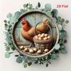 Vintage Haan En Eieren Rond Metalen Bord Retro Muurkunst Voor Keuken Huisdecoratie
