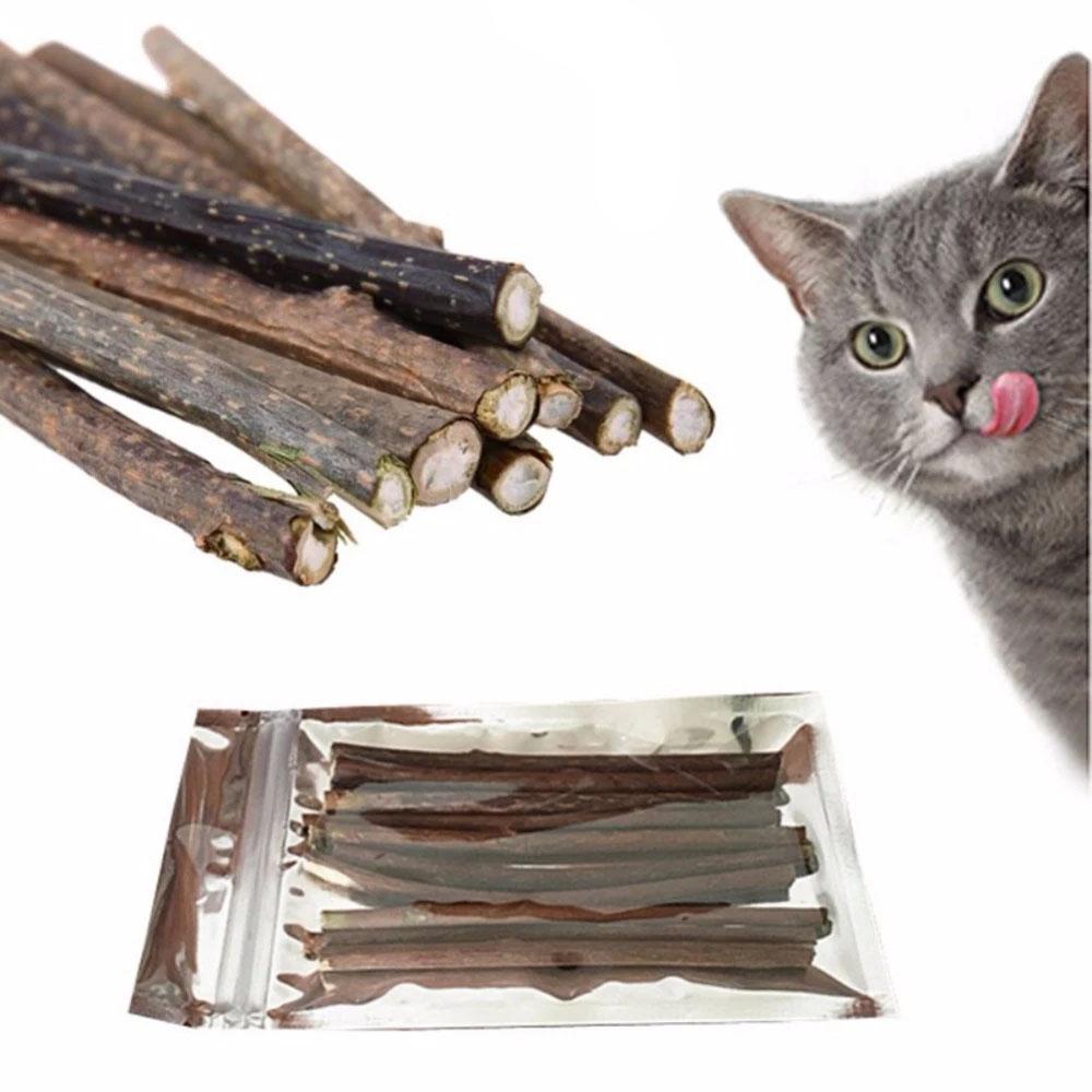 10/20pcs Pet Cat Chew Stick Treat Toy Catnip Toys Natural Matatabi Polygama Catnip Molar Herbal Cat Natural Mint Chew Stick