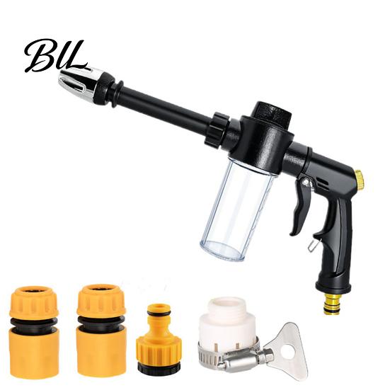 Versatile Garden Hose Nozzle with Foam Cannon, 3 Spray Modes, High-Pressure Car Wash Sprayer Nozzle, Heavy Duty Booster for Washing Outdoor