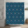 Blue Flower Shower Curtain, Bath Decor Multicolor Floral Pattern Fabric Shower Curtain Waterproof Bathroom Accessory for Home De