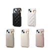 Sharp WISH4 iPhone15 Diamond Line Finger Ring Crossbody Phone Case with Card Slot