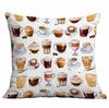 New Coffee Bean Creative Pillow Case Double-sided Printed Home Cafe Cushion Decoration