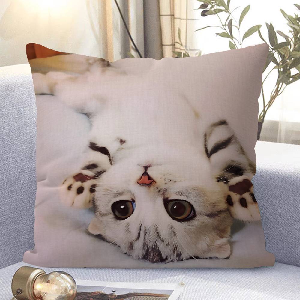 

Милые наволочки на подушки с котиками, мультяшные, декоративные для дивана, для дома, с двусторонней печатью, из короткого плюша, милые наволочки для подушек 16x16Inch
