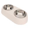 Double Pet Bowls Prevent Slip Stainless Steel Pet Food Water Bowls with Bowknot Decor Holder for