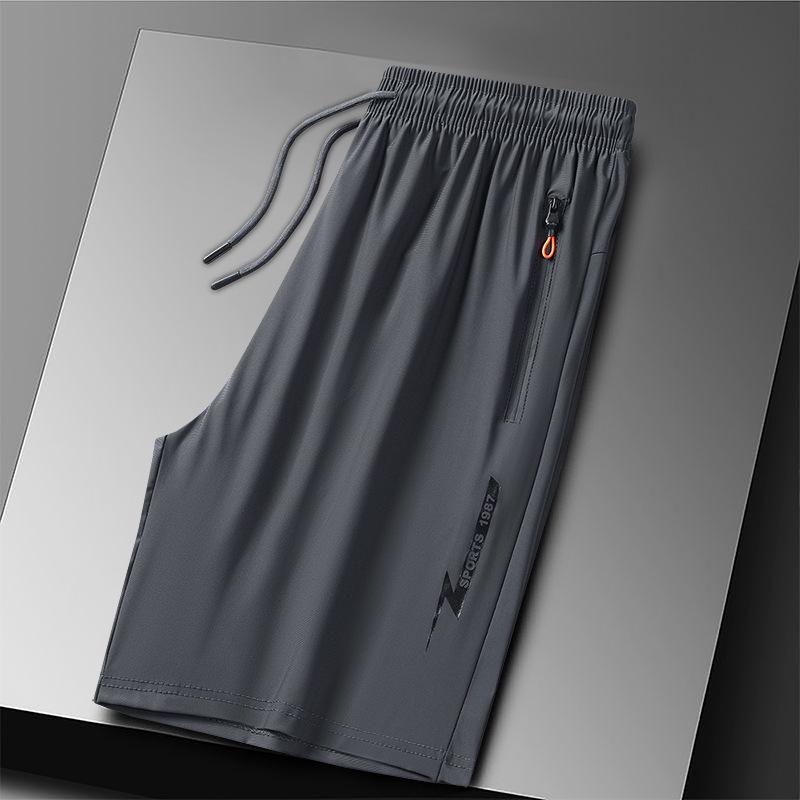 Men's Plus Size Ice Silk Quick-Dry Breathable Summer Shorts - Casual and Straight Leg Design