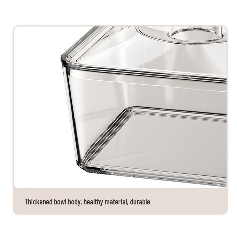 Pabei Square Plastic 4-Compartment Snack Box with Lid