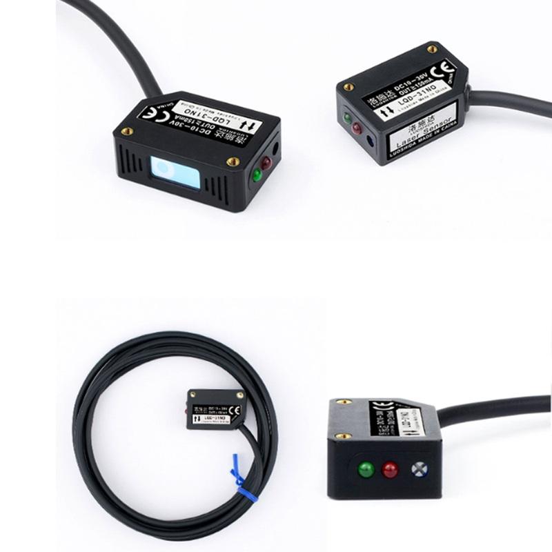 Square Laser Diffuse Reflection Photoelectric Switch Infrared Sensing Distance 200-300MM PNP Visible Light Normally Open