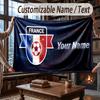 Custom Name Flannel Throw Blanket France National Football Team Pattern Warm Home Decoration