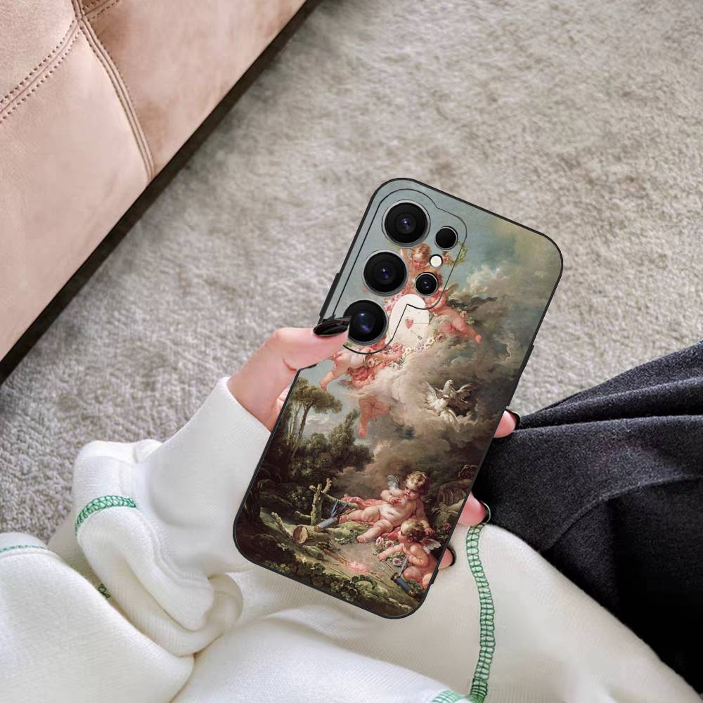 Renaissance Frescoes Phone Case For Samsung S 24 Fe 25 Ultra Plus 20 Lite 21 30 22 23 24 22 Ultra 5G Fundas