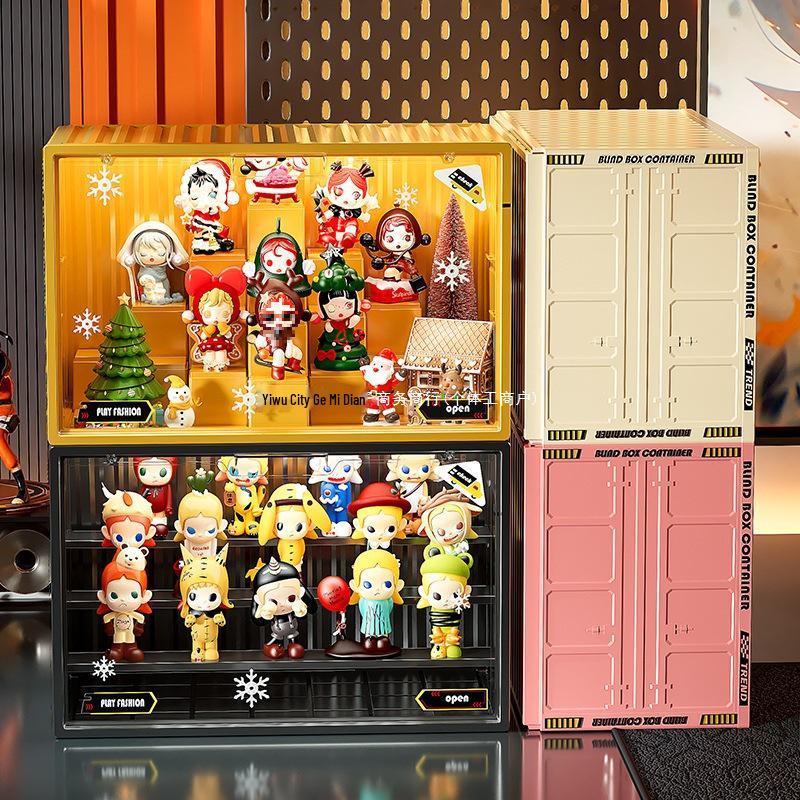 

Pop Mart Transparent Action Figure Display Box - Dustproof Storage Container. Large - Cream [Sticker]