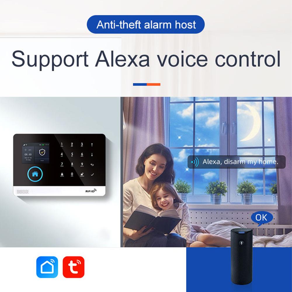 2G WiFi Wireless Home Alarm System TY APP 2.4-inch TFT Color Screen Rechargeable  Alarm Panel SOS