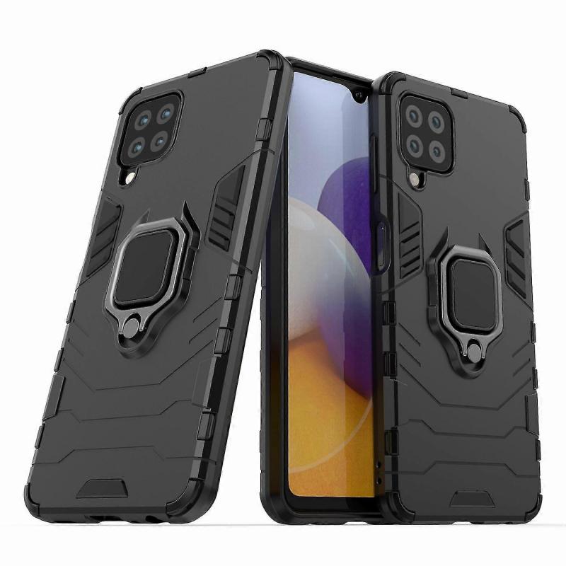 PC TPU Hybrid Phone Case with Ring Holder Kickstand for Samsung Galaxy A22 4G (EU Version), Shockproof Protective Cover