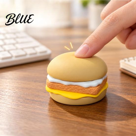Funny Gifts for Coworkers 3D Printed Hamburger Clicker Stress Relief Toy Fidget Toy Realistic Food Toys Sensory Gadget Office Desktop Decoration