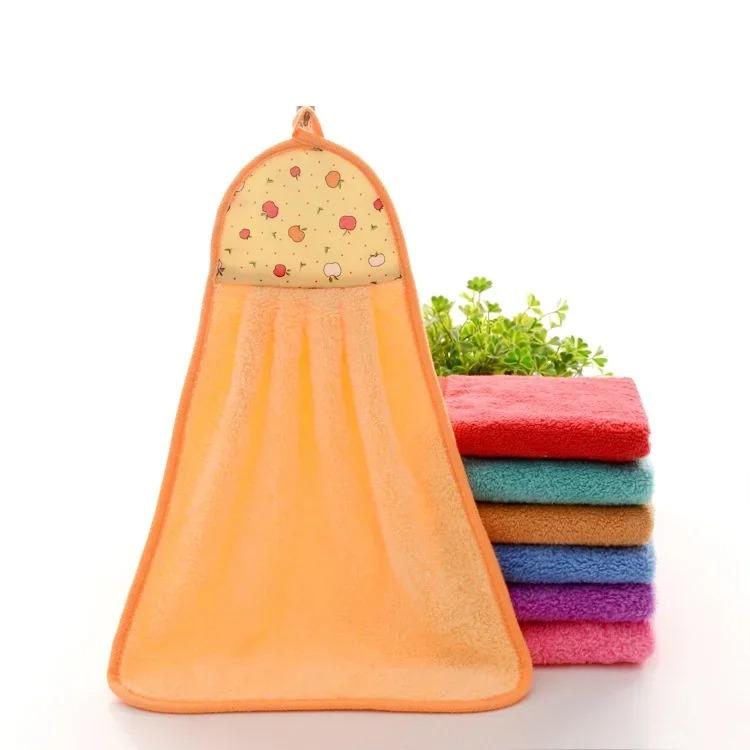 Cartoon Hanging Bathing Towel Coral Velvet Wiping Towel Absorbent Wiping Cloth Wips Hand Towels Bathroom Microfibe Extra Thick Handkerchief