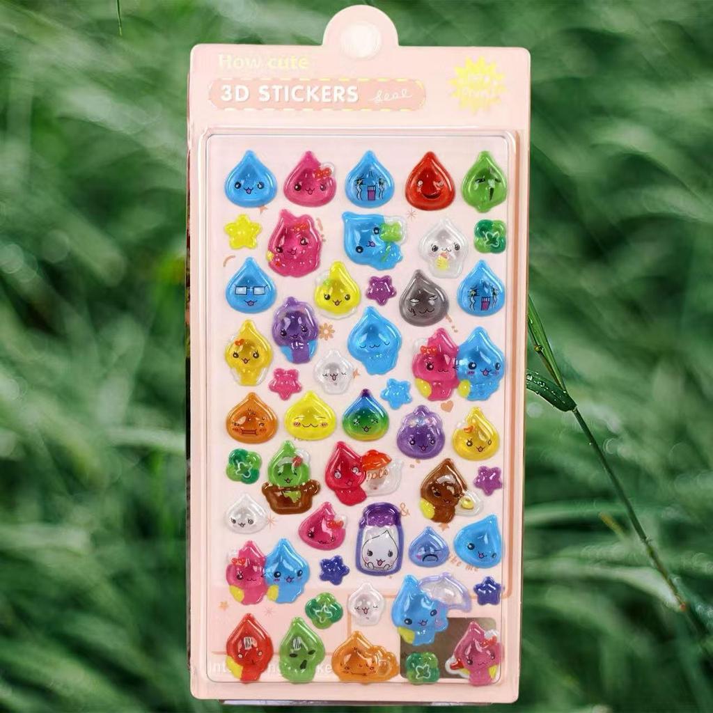 3D Japanese-Style Crystal Epoxy Cartoon Water Drop Sticker for Kids