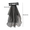 Black Mantilla Veil Crucifix Hairband Head Veil Church Mantilla Veil for Wedding Dark Series Cosplay Costume Headpiece