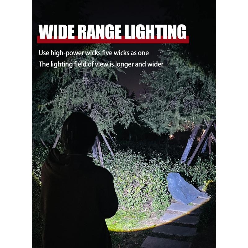 4/5/6LED High Power Led Flashlights Rechargeable Camping Spotlight With Side Light 3 Lighting Modes For Camping Adventure