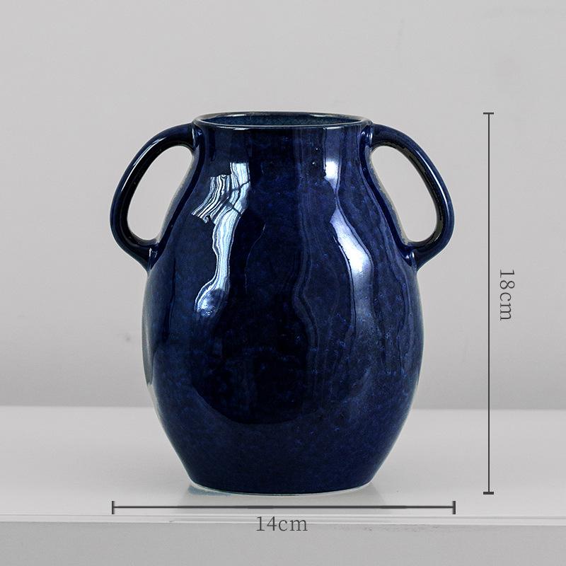 Vintage Wabi Sabi Ceramic Vase for Flower Arrangement Mid Century Modern Home Decor Desktop Water Culture Pot