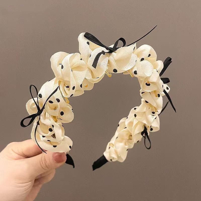 Hepburn-Style Elegant Non-Slip Headband with Frilly Edge and Teeth