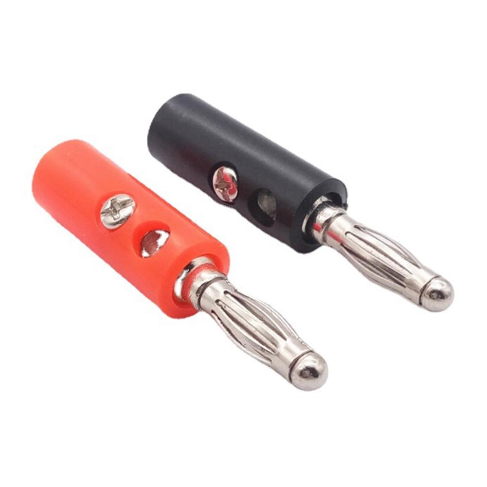 Convenient Red and Black 4mm Banana Plugs for Speaker Equipment (10pcs)