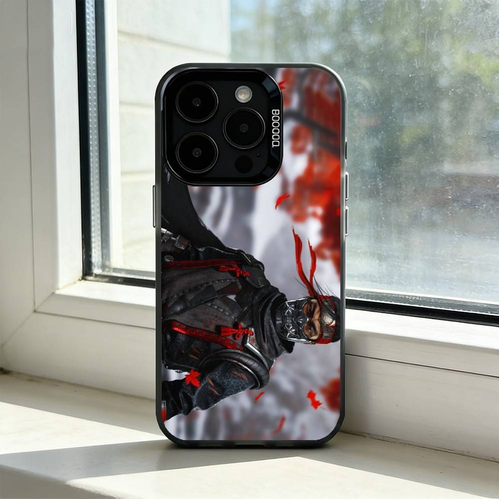 Game G-Ghost Of Y-Yotei Phone Case For iPhone 17,16,15,14,13,12,11 Plus,Pro Max,XS,Colored Silver Plated Inside Cover