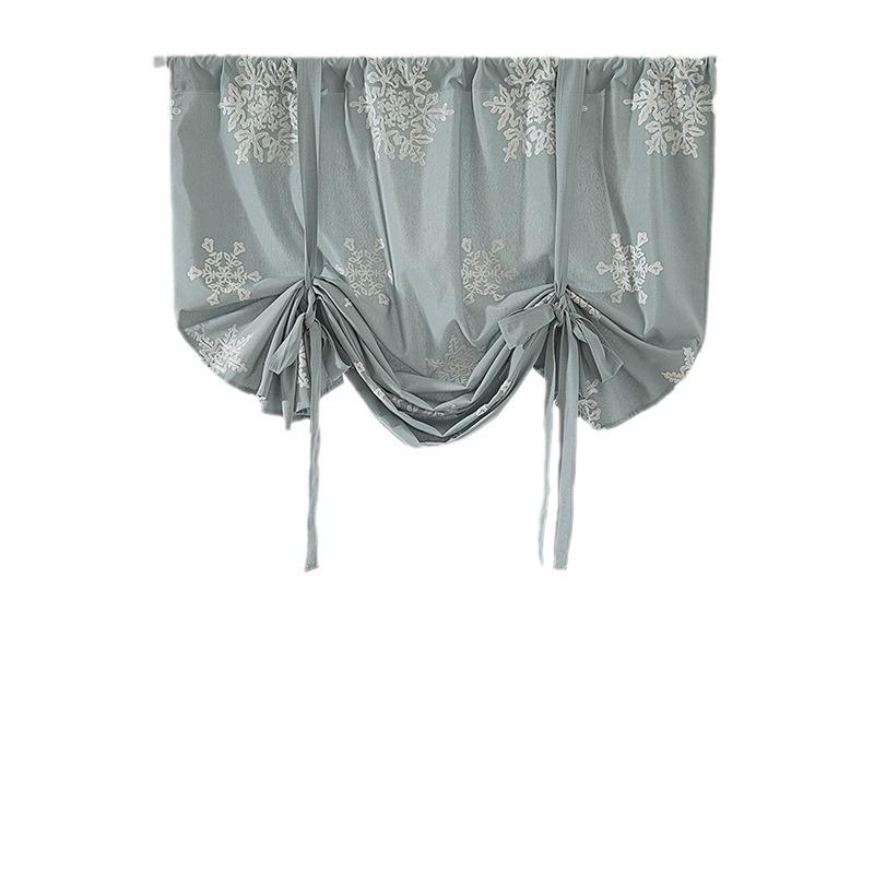 Vyšívaná záclonová látka Vyšívaná záclona s malými listy Hotová římská roleta Jednobarevná vyšívaná záclona