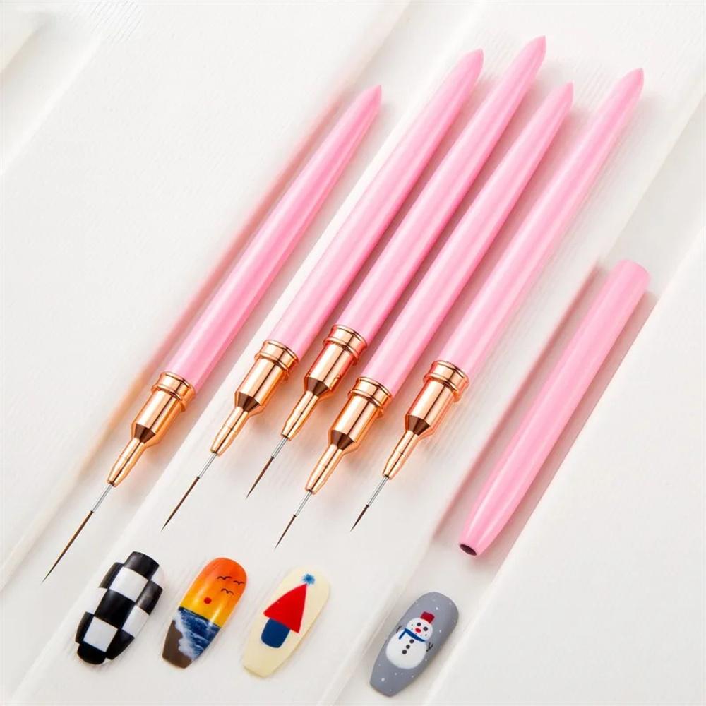 LINMANDA Nail Art Liner Brushes Long Lines Liner Brush UV Gel Polish Painting Nail Design Brush Metal Handle Nail Drawing Pens