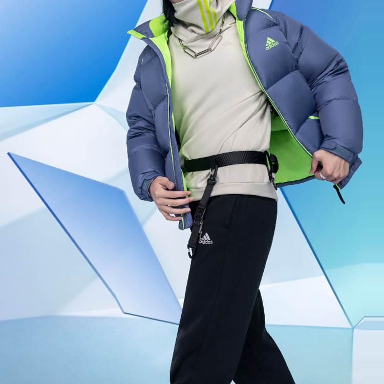 Adidas Terrex Super Puffy Jacket Outdoor Warm Stand Collar Down Outerwear Men Outerwear Royal-Blue H20753