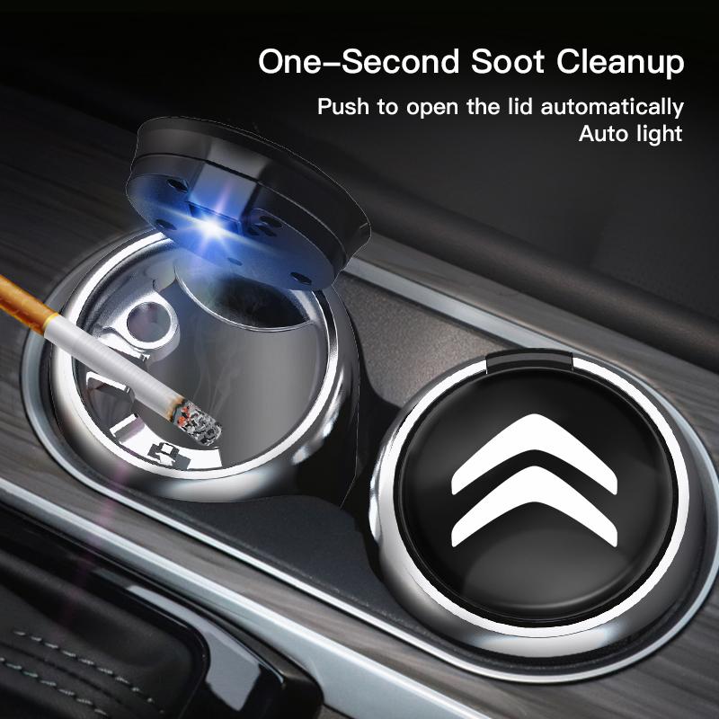 1 car portable LED ashtray automatic indicator light ashtray For Citroen C4 C3 C2 C1 C5 DS3 Berlingo Xsara Grand Picasso Jumper