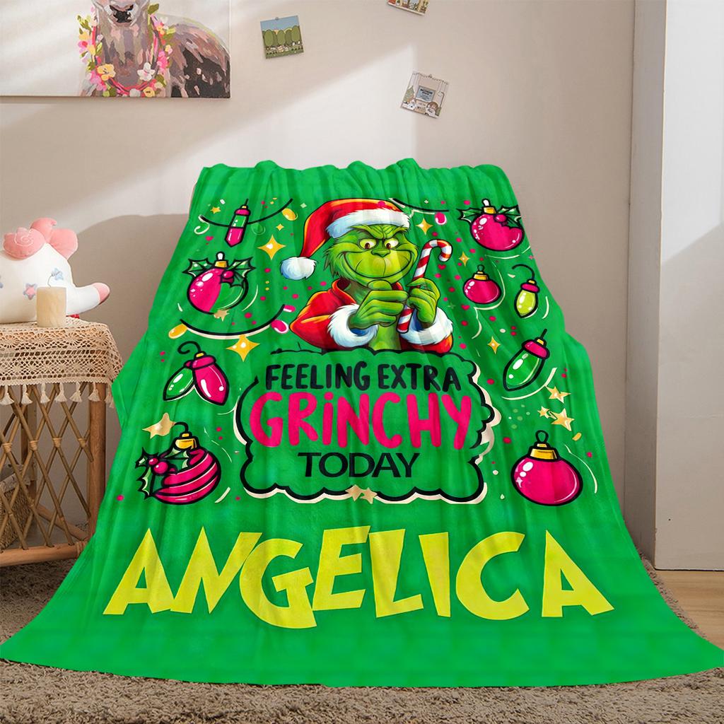 Christmas Gift Comedy Movie How the Grinch Stole Christmas blanket home warming, four season bed decoration sofa cover flannel throwing blanket K23