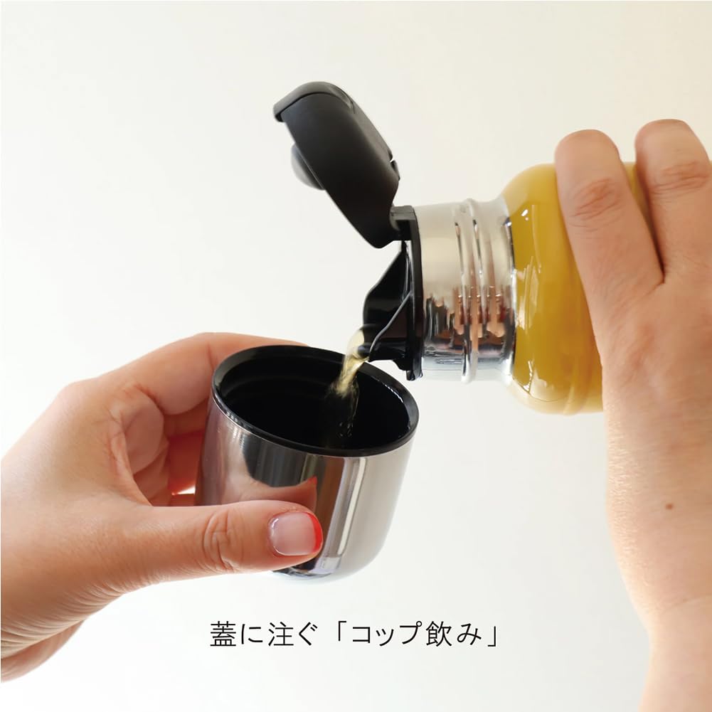 POKETLE 350ml nerezová láhev Retro One Touch Cup Včetně Classic 350 Blue Grey