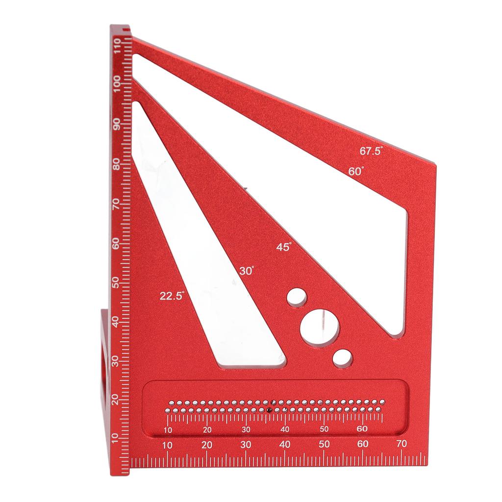 3D Multi Angle Measuring Ruler Woodworking Layout Tool 22.5‑90 Degree Protractor Aluminum Alloy