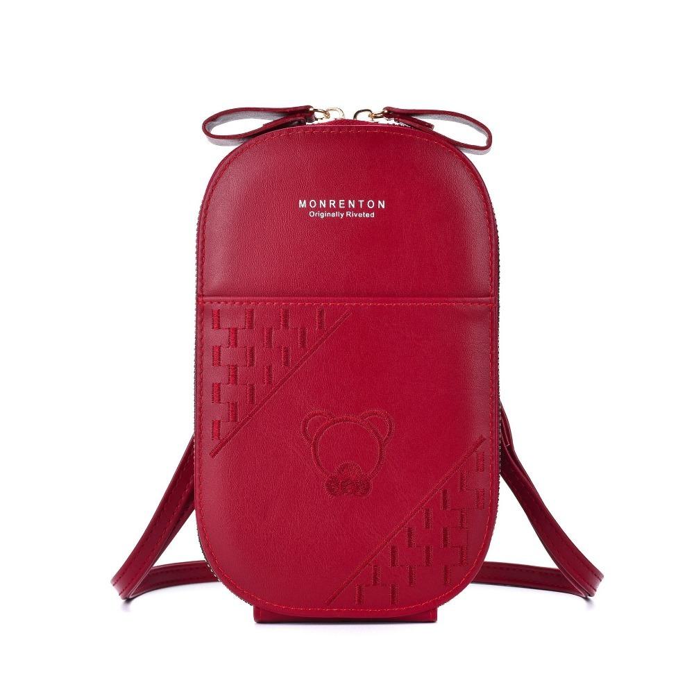 Round Zippered Crossbody Bag Large Capacity Mobile Phone Bag Classic Phone Shoulder Bag Women Girl