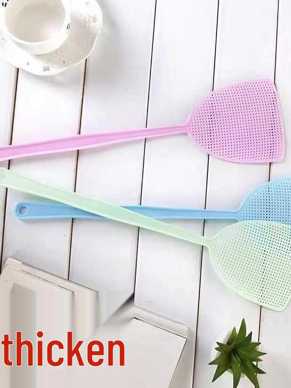 Durable Long Handle Fly Swatter - Thickened Plastic, Large Size, Won't Break, Effective Mosquito Killer