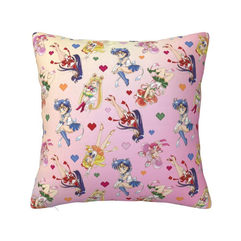 Japanese Shojo Sailor Manga Pillow Covers Decor Home Kawaii Anime Moon Girl Outdoor Cushions Square Pillowcase