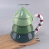 3D Christmas Tree Ceramic Mug With Lid Embossed LED Light Holiday Gift Cup
