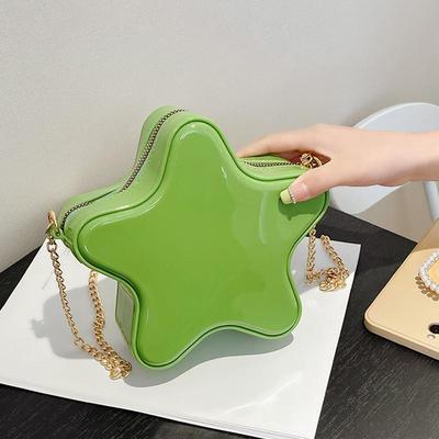 Bolsa Mini Transversal de Ombro Feminina Cor Doce Formato de Estrela Verão Meninas Corrente Bolsa Engraçada Crianças Bolsa de Mão Jelly Clutch KTY