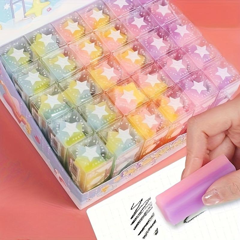The Latest Starry Five Pointed Star Eraser Gradient Jelly Colored Eraser Creative Gift Eraser Looks Good and Can Be Wiped Clean