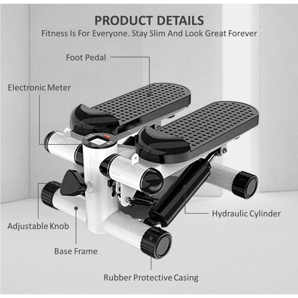 Tragbares Fitness-Trainingsgerät Haushalts-LCD-Digitalanzeige Fitnessstudio-Maschine Höhenverstellbar Mini-Fitness-Stepper