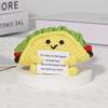 Funny Crochet Emotional Support Cloud Doll With Card Desktop Ornament Handmade Knitted Cake Dolls Christmas Gifts Home Decor